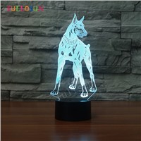Dobermann 3D Table Lamp LED USB Dog Lights 7 Colors Kids Room Decorative 3D Lamp as Christmas Novelty Gift