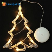LumiParty LED Christmas Tree Light 8 LED Spots Sucker Lamp Window Ornament Indoor Decoration Battery Operated Warm White