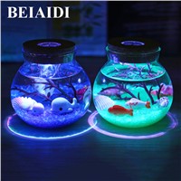 BEIAIDI Beautiful Sea Fish Dolphin Stone Ocean Bottle Night Lamp 7 Color RGB LED Night Lamp Best Christmas Gift For kid Children