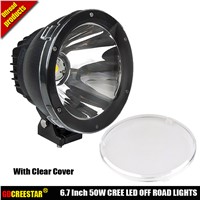 9150970 6.7&amp;amp;quot; Inch 50W Round Cannon LED Driving Lights 12V 24V Black Spot Beam 15 Degree Narrow Beam 4x4 LED Light Cannon x1pc