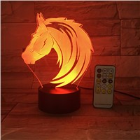 RC Remote Or Touch Control Horse Toys Novetly 7 Colors Animal Led Nightlights 3D LED Desk Table Lamp USB Lava Baby Bedside Lamp