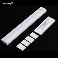 Tanbaby 23CM Portable LED Motion Sensor Night Light 8 LEDs Battery Operated White Cabinet Lamp for Closet Stiar Kitchen Bedroom