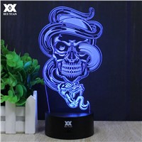 Ghost Skull 3D Lamp LED Remote Control Night Light Decorative Table Lamp USB 7 Colors Changing Child&amp;amp;#39;s Gift HUI YUAN Brand
