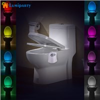 LumipartySensor Motion Activated LED Toilet Night Light Battery-powered 8 Changing Colors Magic Toliet LED Sensor Lamp