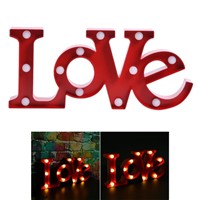 Romantic WALL Lamps Night Light 3D LOVE Marquee Sign Night Lights For Home Wedding Party Decoration Valentine Gift