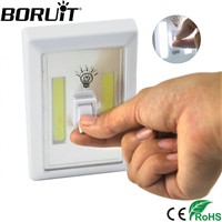 BORUiT 3W COB LED Night Light Cordless Switch Wall Lamp Kitchen Cabinet Garage Closet Camp Emergency Light by AAA Battery