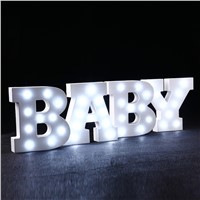 Hot ledertek White Wooden LED Alphabet Letter night Lights Wedding Birthday Party Decoration Wall Night Lights Holiday Home