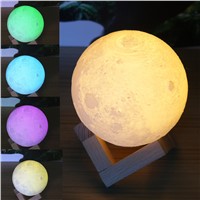 SXZM 3D Printing Moon Night Lamp Multicolor Lunar USB Charging Portable Brightness home decorative light 8CM 10CM 12CM 15CM