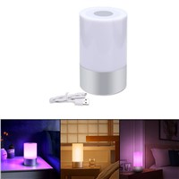 RGB Dimming LED Night Light Rechargeable Touch Sensor LED Atmosphere Lamp Intelligent Nightlight Smart Bedside Lamp+USB cable