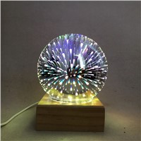 LumiParty 5V 3W Magic Crystal Ball Lamp USB Rechargeable Colorful Sphere Light with Base for Bedside Home Decor