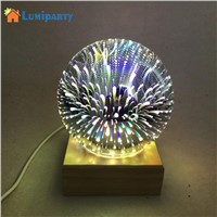 LumiParty 5V 3W Magic Crystal Ball Lamp USB Rechargeable Colorful Sphere Light with Base for Bedside Bedroom Home Decor