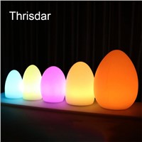 Thrisdar USB Rechargeable 16 Color Egg Shape Led Night Lamps IP68 Outdoor RGB Led Bar KTV Table Lamp With Remote Control