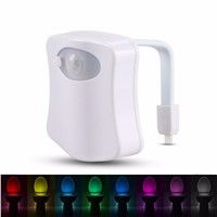 Smart Toilet Night Light LED Motion Auto Sensor Activated Bathroom With 8 Color Changing Battery Operated Washroom Night Lamp