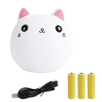 USB Colorful Silicone Cat LED Night light lamp Animal Soft Cartoon Lamps Xmas Christmas Gift For Children Baby Nursery