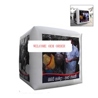 Inflatable cube advertising helium balloon with 4 sides printing