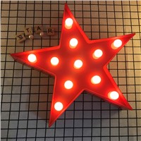 Meaningsfull Unique Yellow/Red/Blue Star Led Night Lights Marquee Wall Lamps For Living Room Coffee Bar Decor Birthday Gifts