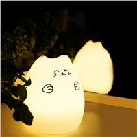 1 pc Night Lights USB Cat LED Children Animal Night Light Silicone Soft Cartoon Baby Nursery Lamp Variable color W315