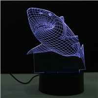 3D illusion Lamp LED Night Light 3D Acrylic Shark Discoloration Colorful Gradient Atmosphere Lamp Novelty Lighting
