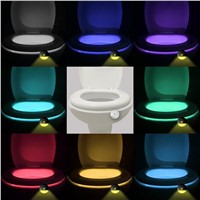 Lumiparty PIR Motion Sensor RGB Toilet Light Sensor 8 Color Automatic Toilet Seat Bowl Bathroom Night Light