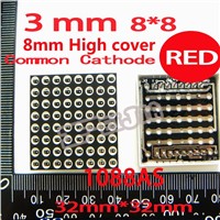 50PCS/LOT 3MM 8X8 Red 8MM High Cover Common Cathode 32*32 LED Dot Matrix Digital Tube Module 1088AS Advertising Lights