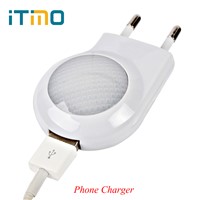 iTimo Mini LED Night Light USB Phone Charger EU Plug Wall Plate Socket Atmosphere Lamp For Bedrooms Bathrooms Children Kid Gifts