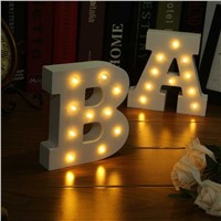 White Wooden Letter LED Marquee Sign Alphabet Light Indoor Wall Light Up Night Light Wedding Event Decoration Gifts