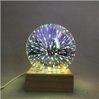 3D colorful Magic crystal glass lamp Creative home decoration table lamp romantic bedroom Bedside atmosphere Night Light