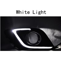 Dimming style relay LED DRL daylight Daytime Running Lights for Mazda 3 axela 2013 2014 2015 with fog lamps