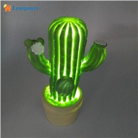 LumiParty 2017 New Creative Mini Cactus Shape LED Night Lamp Eyes-harmless Warm Light Nightlight