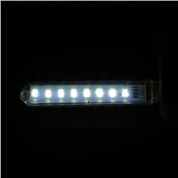 5V 10pcs Portable USB Night Light 8 LEDs Flashlight Lamp Eyes Protector Warm White Color for Emergency