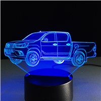Tractor model 3D Lamp 7 Color Chang Car Small Night Light Baby  Remote Switch Colored lights LED USB Desk lamp For boy&#39;s Gift