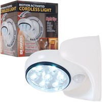 SET OF 2 Wireless 6V Motion Sensor Activated 7White LED Safety Light 360 Degree Rotation Indoor/Outdoor Stick Up White LED Light