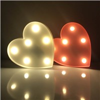 Romantic Marquee Light Heart Shap Led Night Light Battery Power Table Lamps For Valentine Birthday Gift Wedding Party Home Decor
