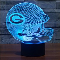 Acrylic LED Table Lamp Baseball cap Green Bay Packers 3D LED night light 7 color changing touch switch NightLampas gift IY803653