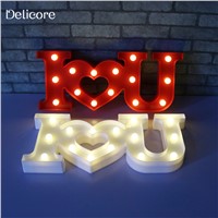 DELICORE 2 Colors USB Powered LED Night Light Sign 3D I love YOU Battery Operated Desk Lamp For Lover&amp;amp;#39;s Gift Wedding Decor S150
