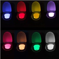 Motion Sensor Toilet Bowl Light Colorful Home Toilet Bathroom Motion Activated Dimmable LED Light Battery Operated Night Light
