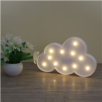 3D Marquee Cloud Night Lamp with 11LED Battery operated White Cloud Letter light For Christmas Decoration Kid&amp;amp;#39;s Gift