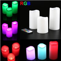 3 Pcs Electronic Candles With Timer LED Color Changing Remote Control Flameless Candle Home Wedding Decoration CLH@8