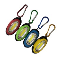COB LED Flashlight Light 3-Mode Mini Lamp Key Chain Ring Keychain PVC Lamp Torch Keyring Green/Red/Yellow/Blue