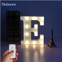 DELICORE Letter E- O Alphabet Lamp Lovely Marquee Night Light Contain Remote Control , remote control without electronic S151-2