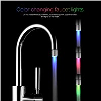 High Quality 3 Colors LED Water Faucet Light Changing Glow Shower Head Kitchen Tap Shower Stream