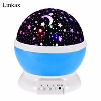 Romantic Dream Rotating Projection Lamp USB LED Night Light Sky Moon Star Master Projector for Kids Baby Sleep Lighting