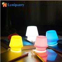 LumiParty LED Night light Transparent Silicone Phone holder Clip Cellphone Flash Light Lampshade for Any Phones Small Lamp