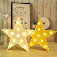 3D Star Shaped Starry Sky Night Light Marquee Letter Standing Lamps Kids Gift Toy For Baby Children Bedroom Decoration Wall Lamp