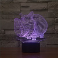 3D Pig Wild Boar Animal Night Light 7 colors changing USB light Table Desk Bedroom Bedside Lamp Acrylic light Lamp IY803607