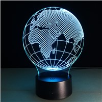 3D Table Lamp Led Night Light Colorful Changing USB World Map Globe Remote Control Decorative lighting Holiday Gifts 2017 New