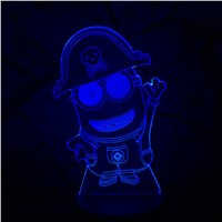 7 Colors Change Minions small yellow people cartoon Night Light Child Bedroom Sleeppng Led Table Lamps USB Beside Home Decor