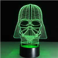Creative Star Wars Illusion Night Light Darth Vader 3D LED Desk Lamp Bedroom Decor Lighting for Boys Gift