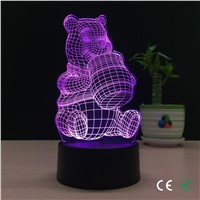 Hot style wedding pooh Xiong Sanwei LED decorative Christmas lights light 3 d atmosphere light bar