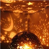 EWS Rotation Starry Star Sky Moon Room Night Light Lamp - light purple